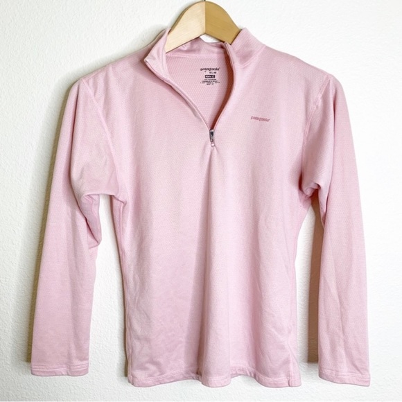 Patagonia Girls Capilene Girls Pink Quarter Zip Pullover Size Large - Picture 1 of 3
